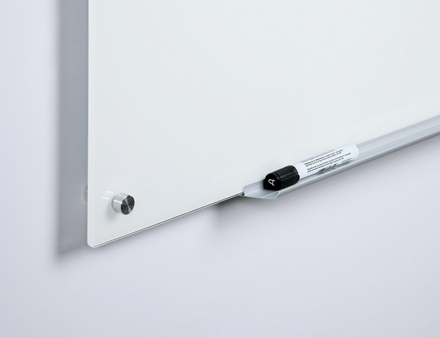 Audio-Visual Direct Magnetic Ultra White Glass Dry-Erase Board Set - 5' x 3.4' - Includes Magnets, Hardware & Marker Tray