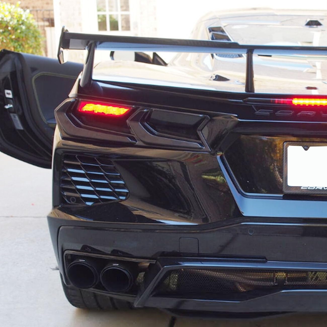 crosselec Transparent Black ABS Taillight Trim Rear Light Protection Cover for Chevrolet Corvette C8 Stingray/Z06/E-Ray 2020-2025