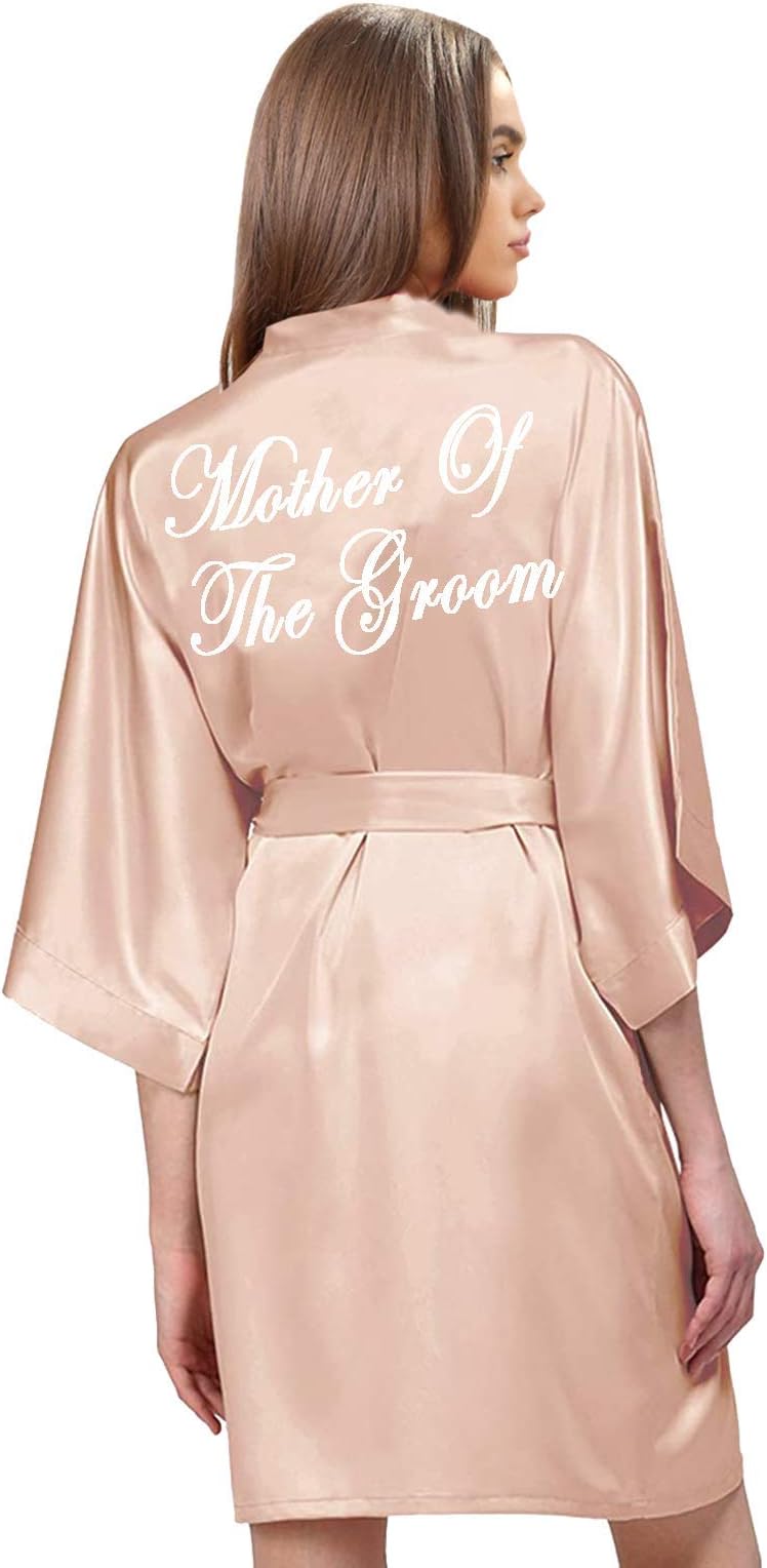 Satin Robe for women Short Bride and Bridesmaid Rose Gold Dressing robe for Wedding Party…