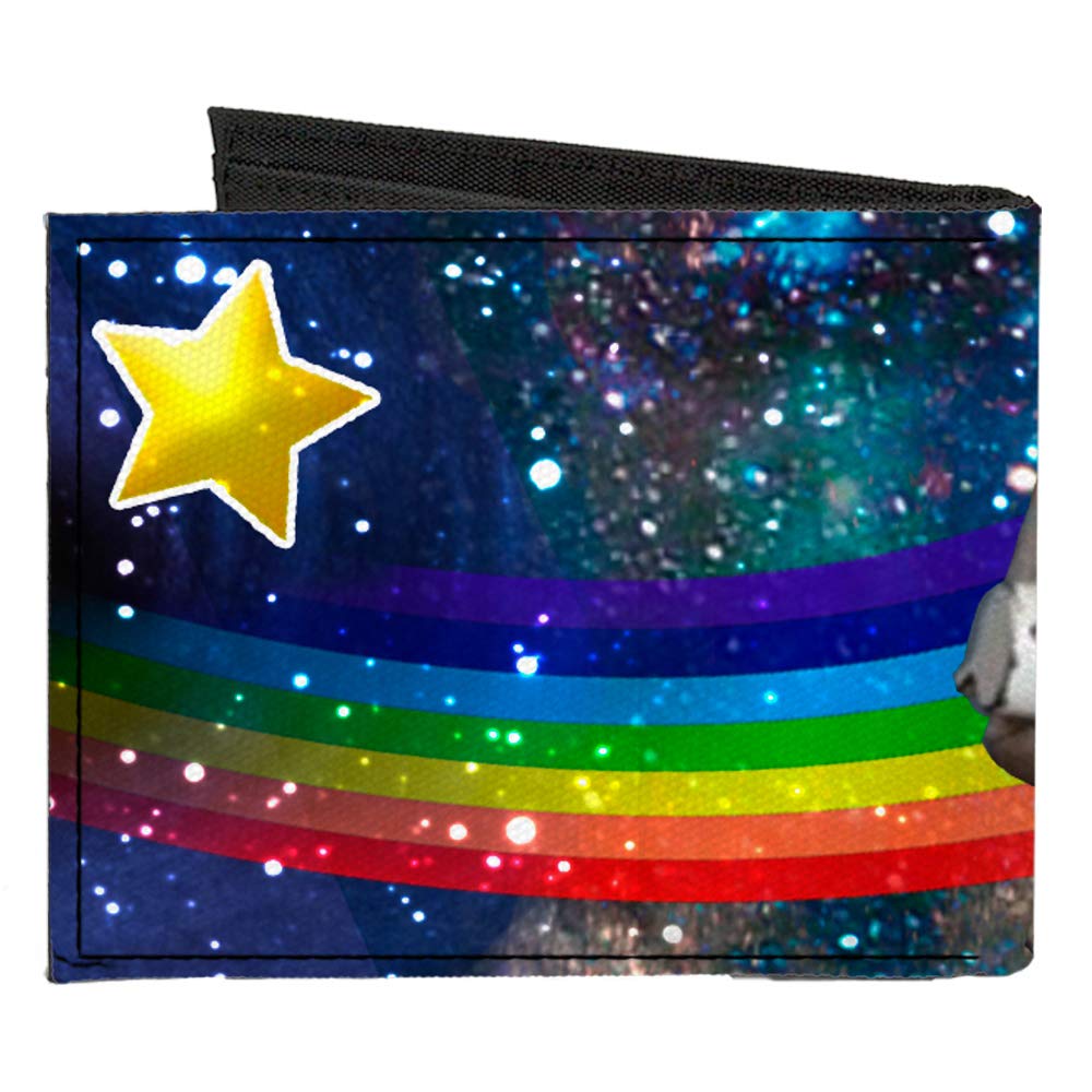 Buckle-Down Men's Standard Canvas Bifold Wallet Space Cats, 4.0