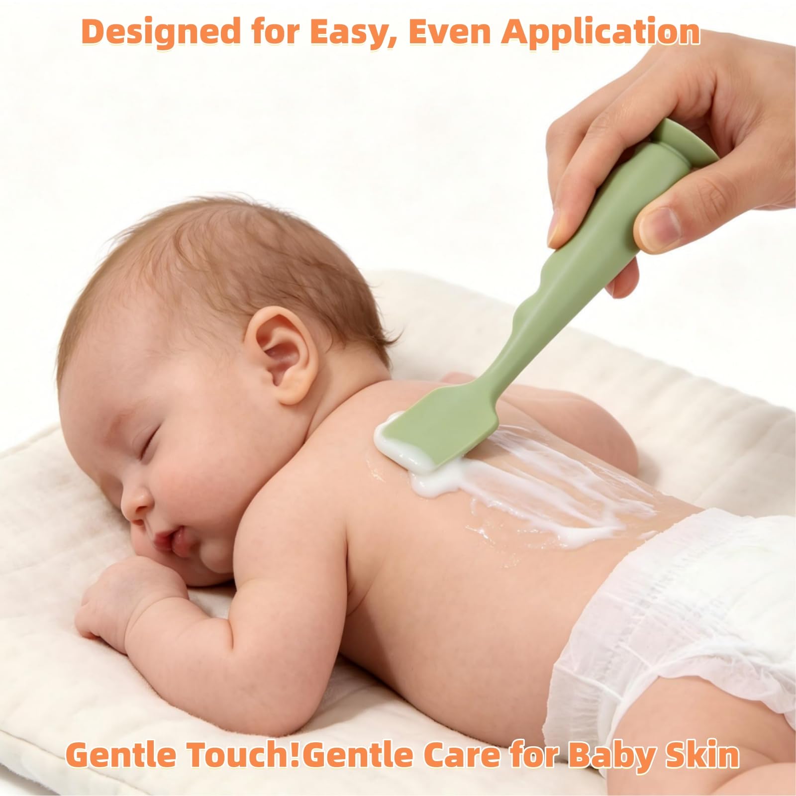 AYDRBMG Diaper Cream Spatula 4 Pack,Soft Baby Butt Spatula baby diaper cream Applicator,Convenient Diaper Rash spatula,Silicone Butt Paste spatula Brush (2 Large 2 Small) — view 3