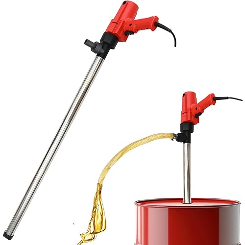 1980W Electric Fuel Transfer Barrel Pump, 110V 11000RPM,for 55Gallon Electric Transfer Pumps with 36in Stainless Steel Tube and 6.6ft Steel Wire Hose, for Diesel,Lubricants,Slightly Viscous Liquids