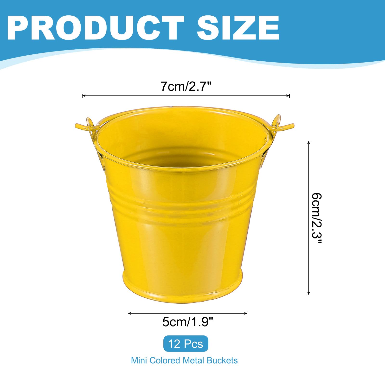 PATIKIL 2.7"x2.3" Small Metal Buckets with Handle - Image 2