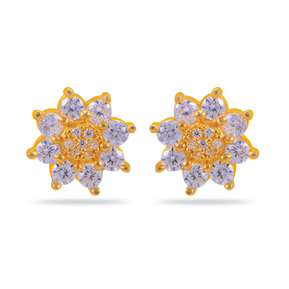 Women's & Girl's Impress Collection 22K Yellow Gold Stud Earrings-image-47