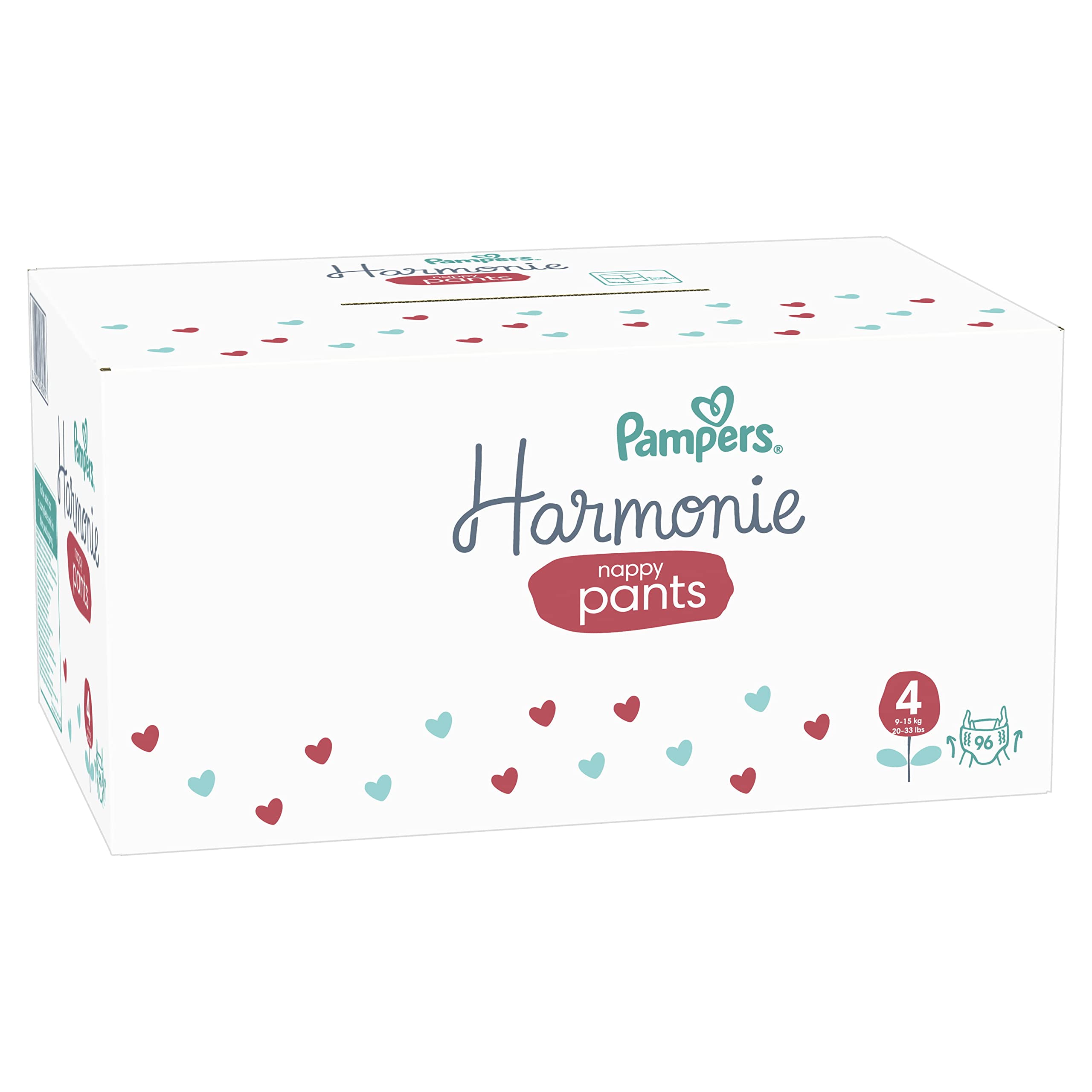 Pampers Harmonie Nappy Pants Size 4, 96 Nappies, 9kg15kg, Monthly Pack