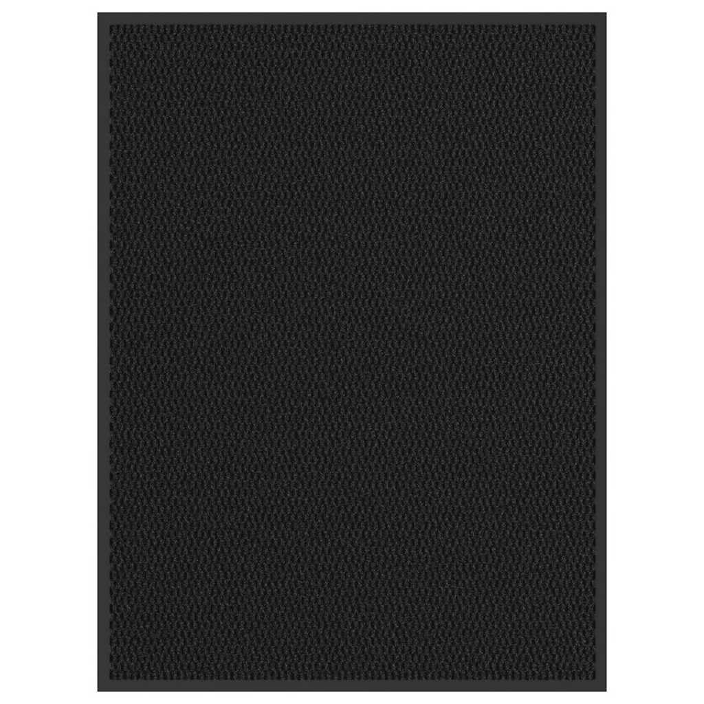 Zerbino nero 90 x 120 cm, robusto zerbino in polipropilene e PVC, antiscivolo, per corridoio, ingresso e terrazza coperta