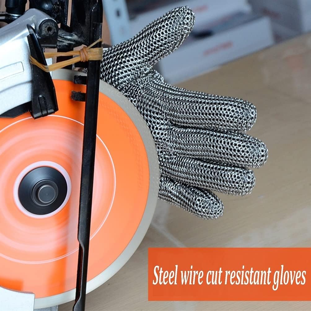 Stainless Steel Cut-Resistant Gloves, Food Clip Safety Chain Armor Gloves, for Kitchen, Dining, Gardening Woodcarving (Size : 1pcs/XXL)