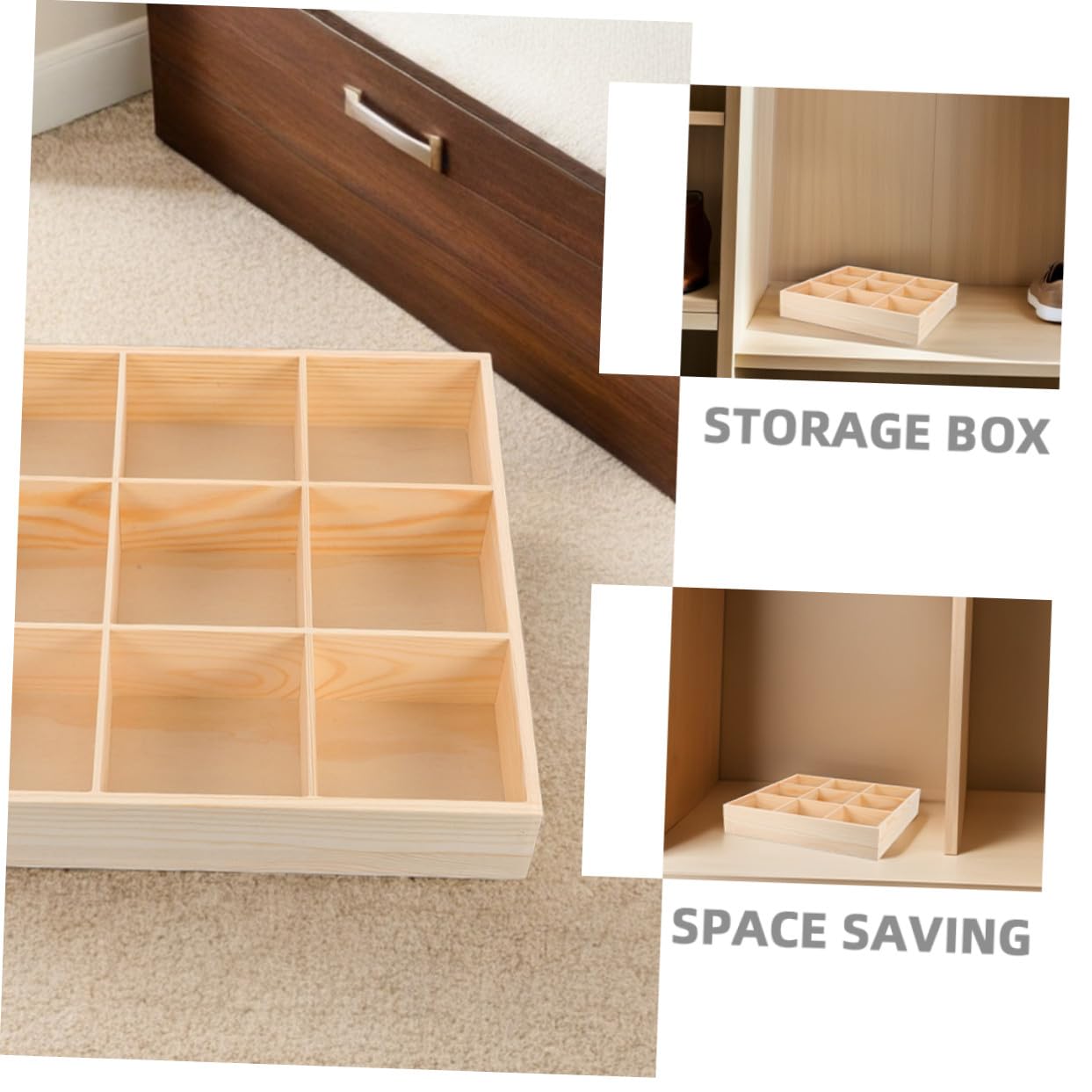 Ipetboom 2piezas Caja de Almacenamiento para Calcetines y Ropa Interior Organizador Compartimentos Ahorra Espacio Armario o Dormitorio