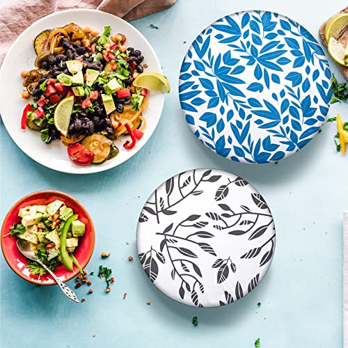 10 Pieces Reusable Bowl Covers Woven Elastic Food Storage Covers Fabric Reusable Food Covers Elastic Bowl Covers Reusable Cloth Bowl Covers For Kitchen Bowls Storage Container, 4 To 12 Inch (Leaves) #TOP2