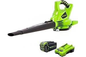 Greenworks 40V Cordless Brushless Leaf Blower/Vacuum with Battery and Charger Included: Experience Ultimate Outdoor Cleanup