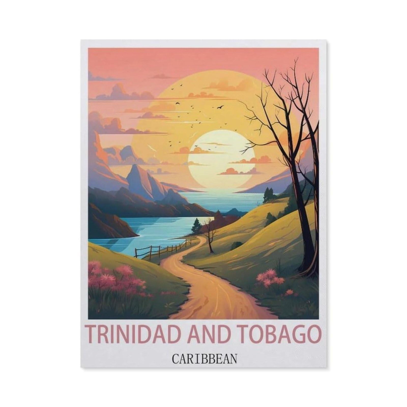 Vintage Wall Decor Metal Poster Plaque，Guadeloupe(15x30cm）