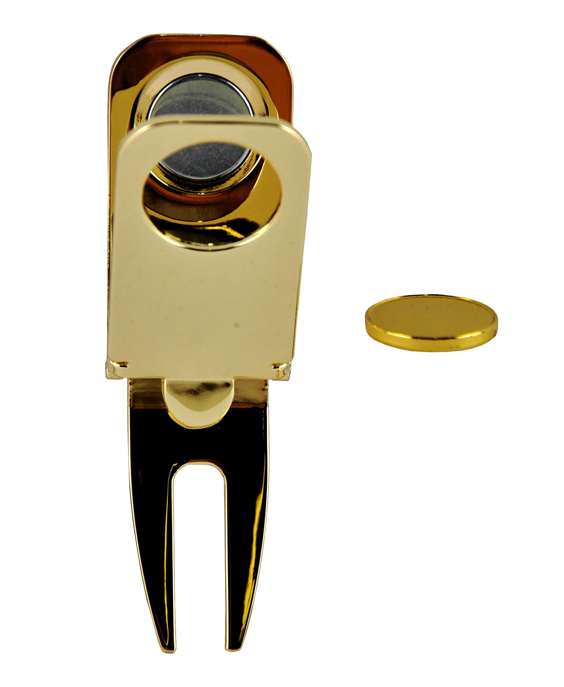 Strumento Magnetico 3 in 1 per Riparazione Forcella Golf e Marcatore Palline, Metallo Zinco Oro