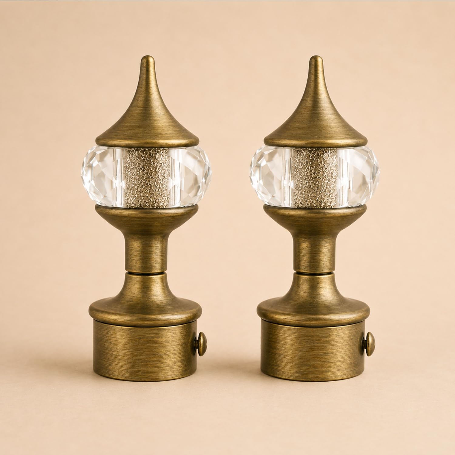 Elite Premium Brass Antique Diamond 1 Inch Curtain Rod End Cap – Elegant Decorative Rod Finial for Window Drapes, Smooth Finish, Durable & Stylish (Brass Antique (Pack of 2pcs))-image-44