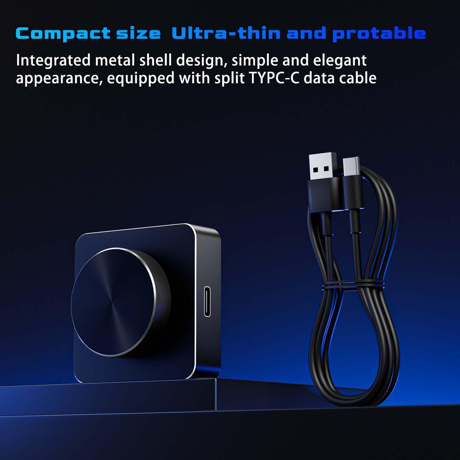 docooler Manopola di Controllo del Volume RGB USB+BT+2.4G Controller Multimediale a Tre modalità per PC/Giochi