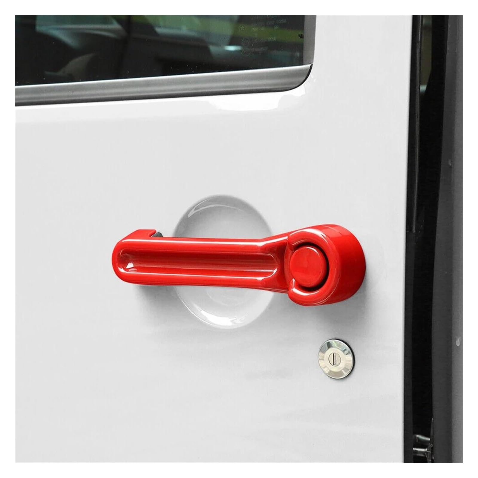 DEHIWI Maniglie interne per portiere Auto Esterno Porta Portellone Maniglia Della Copertura Trim Di Plastica Rossa Per Wrangler JK 2007-2012 2013 2014 2015 2016 2017 2018