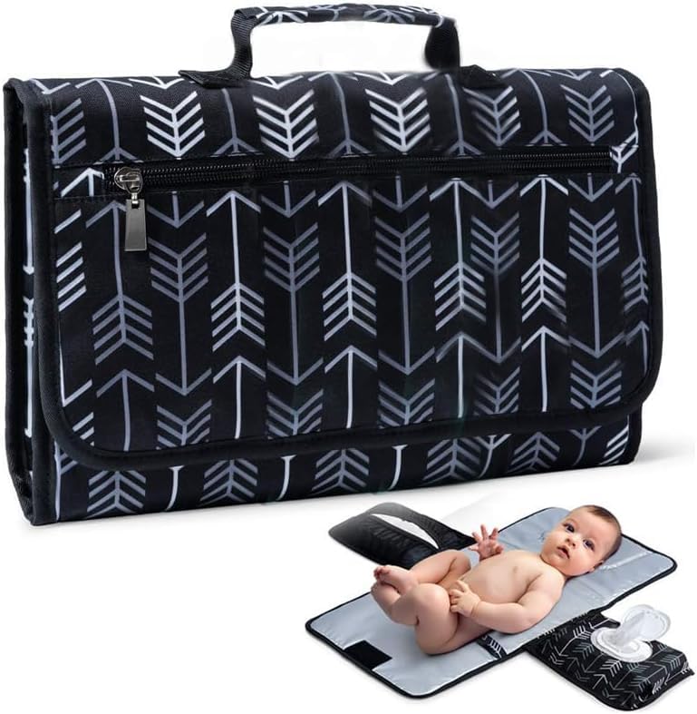Portable Baby Diaper Changing Pad - w/Soft Built-in Pillow & Strap for Strollers - Comfortable, Lightweight & Waterproof - Made with Premium Materials - Great for Newborn Girls & Boys-image-15