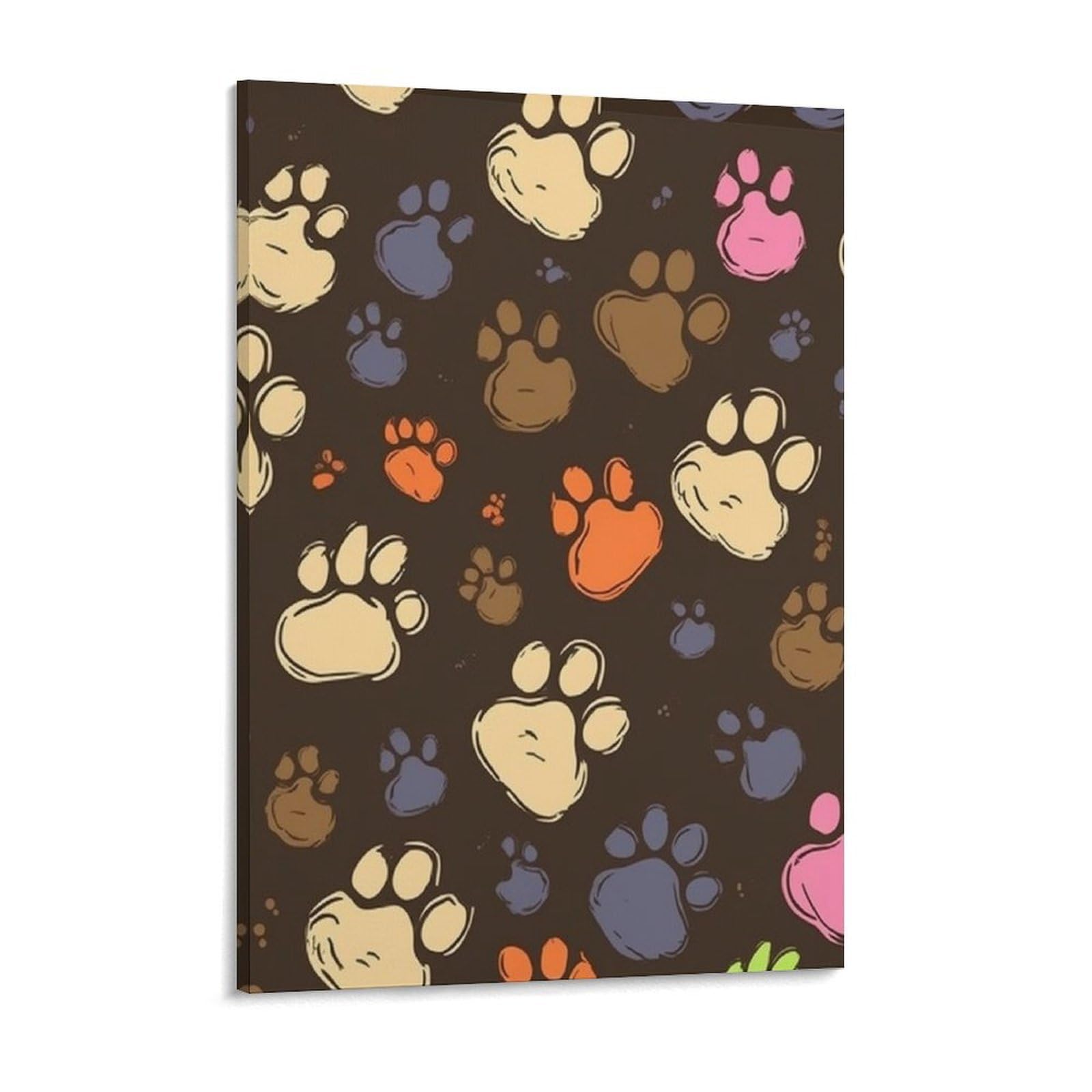 Dog Paws Print Canvas Wall Art for Bedroom 18x24inch Canvas Prints Artwork for Walls Modern Picture Artwork Painting for Living Room Aesthetic Wall Paintings for Bathroom Kitchen Office Decor
