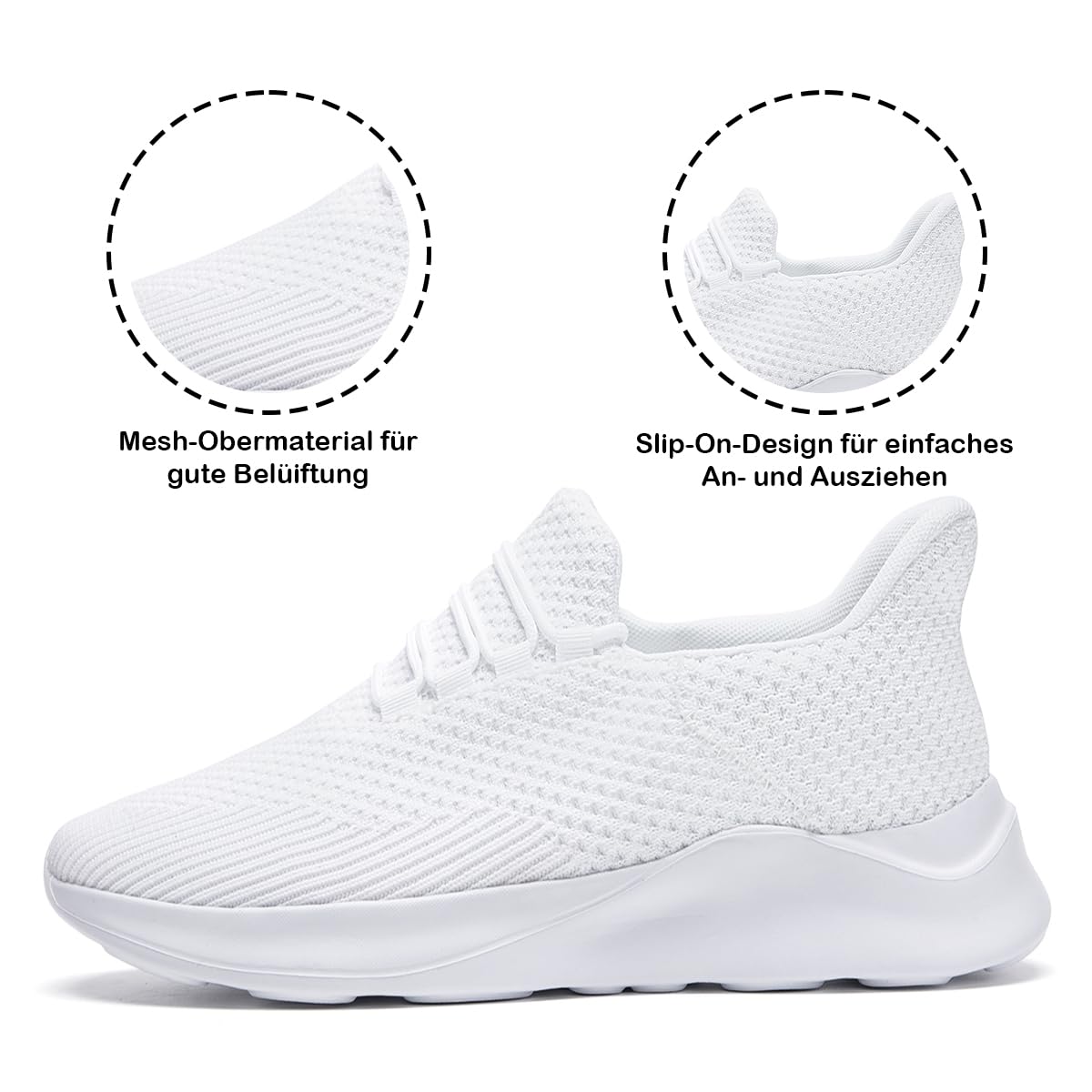 Zapatos Deportivos Sin Cordones para Caminar Y Correr Mujer Ligeros Transpirables Antideslizantes Y Cómodos El Día A Día