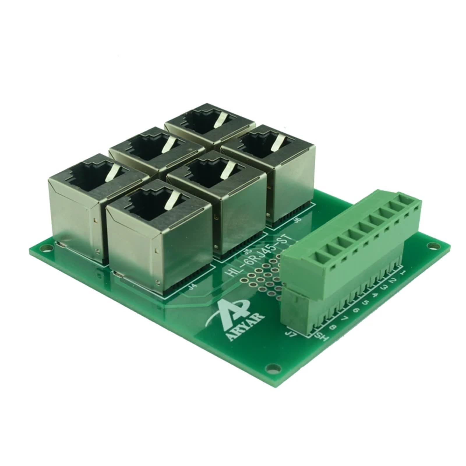 Moduł RJ45 do montażu na szynie DIN, 6-drożna płyta rozdzielcza RJ45 8P8C, listwa zaciskowa, złącze (bez bagażnika)