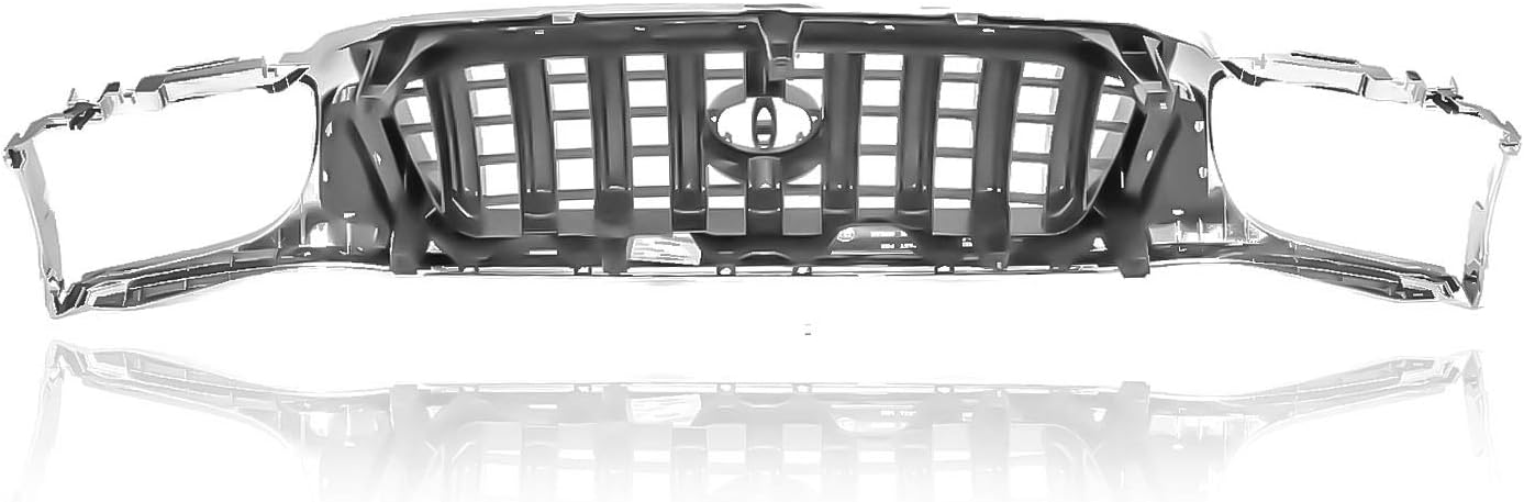 Grille - Cooling Direct Compatible/Replacement for 5310004240 01-04 Toyota Tacoma Base & Prerunner (Exclude S-Runner) - Chrome/Black - With Emblem Provision