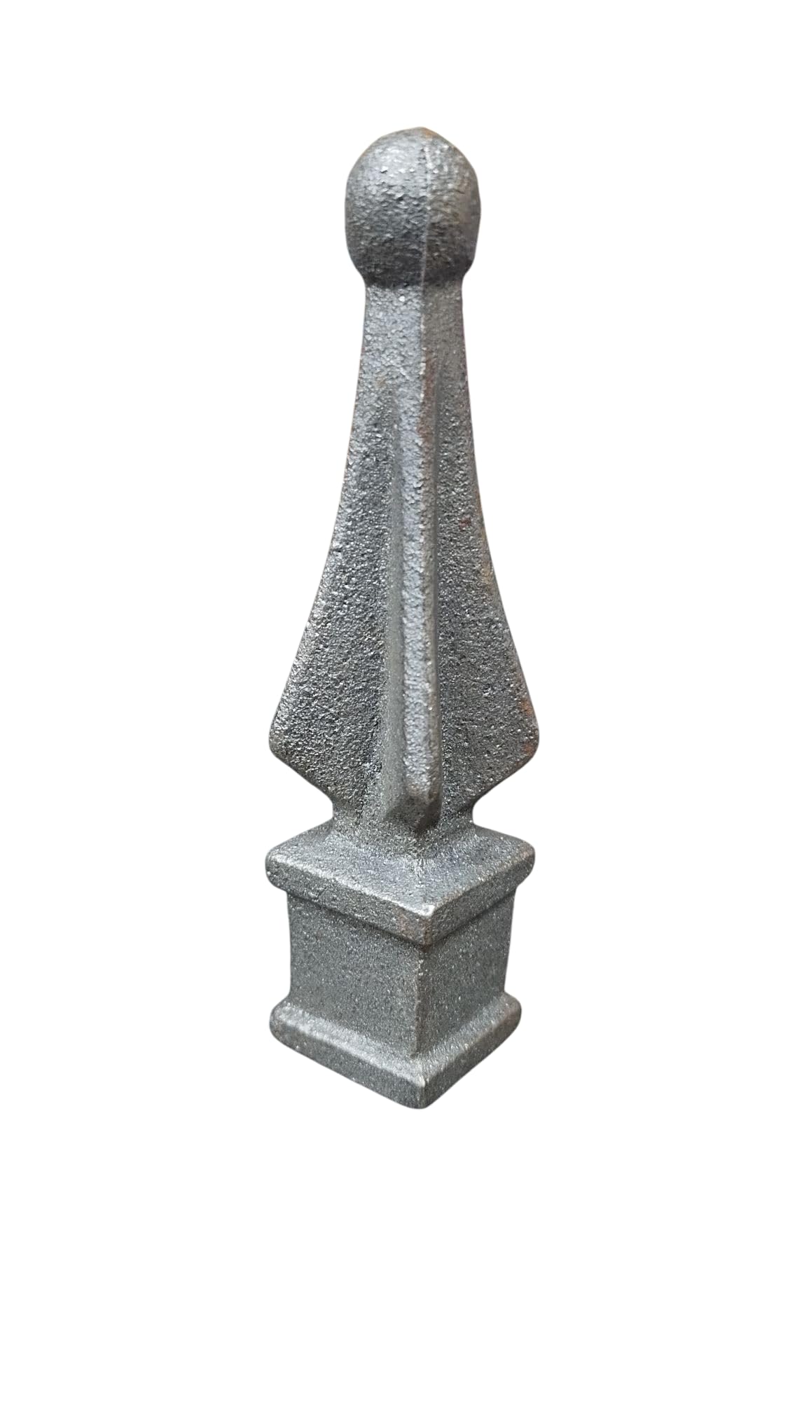 Cast Iron Fence Finials, Multiple Decorative Styles &amp; Sizes, 1/2" to 1" Inch Square and Round Spears, Fleur de Lis Design (1/2" Quad Top SQ, 10)