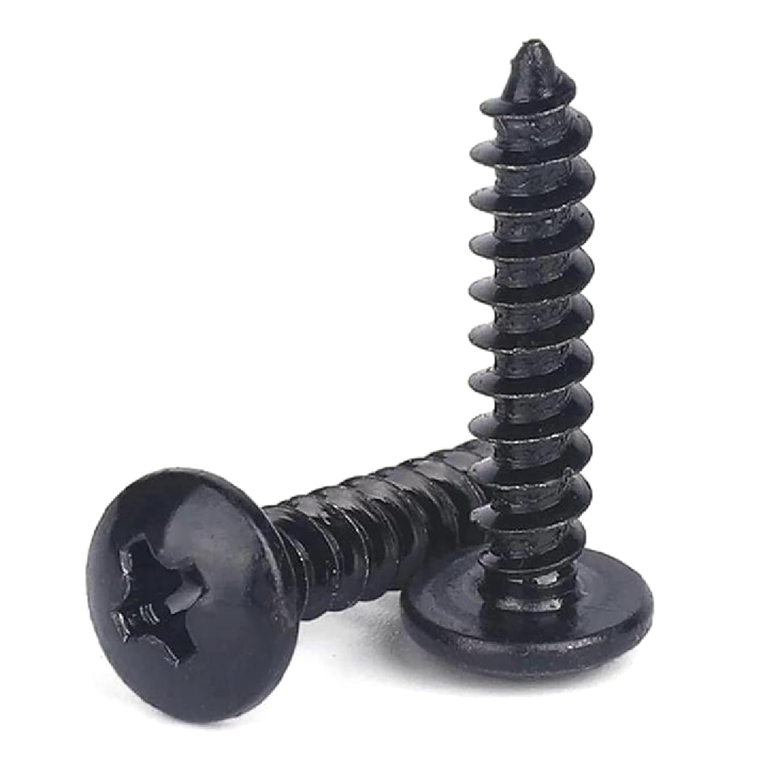 25Pcs Wood Screws - Black Steel Cross Recessed Mushroomhead Phillips Self Tapping Screws for Home,DIY​(M3x16mm)