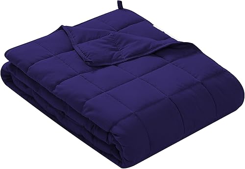 MUTLU HOME GOODS Manta con peso suave, manta pesada con cuentas de cristal, transpirable y calmante para adultos y niños, manta con peso de 7 libras