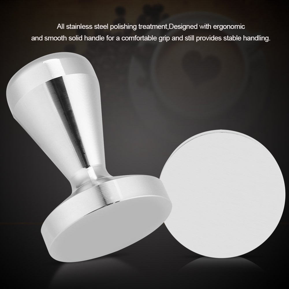 Pressino per Caffè in Acciaio Inossidabile Tamper di Caffè Espresso in Manico Antimuffa in Acciaio Inossidabile da 57,5 mm / 49 mm (49 mm)