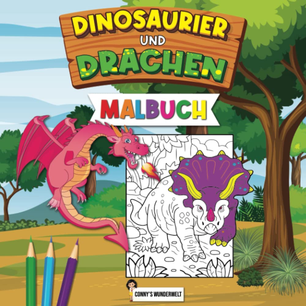 Dinosaurier und Drachen Malbuch: Das Ultimative Malbuch für Kinder mit den Giganten der Urzeit - Drachen und Dino Ausmalbuch für Zuhause