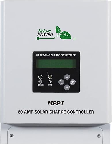 Nature Power Controlador de carga solar de 60 amperios MMPT W/LED