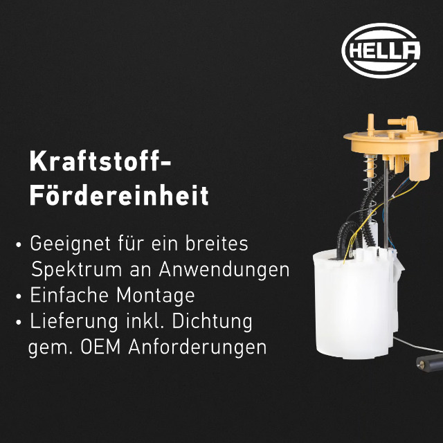 HELLA Kraftstoffpumpe 8TF 358 316-621 Mit Tankgeber - 4-polig Elektrisch