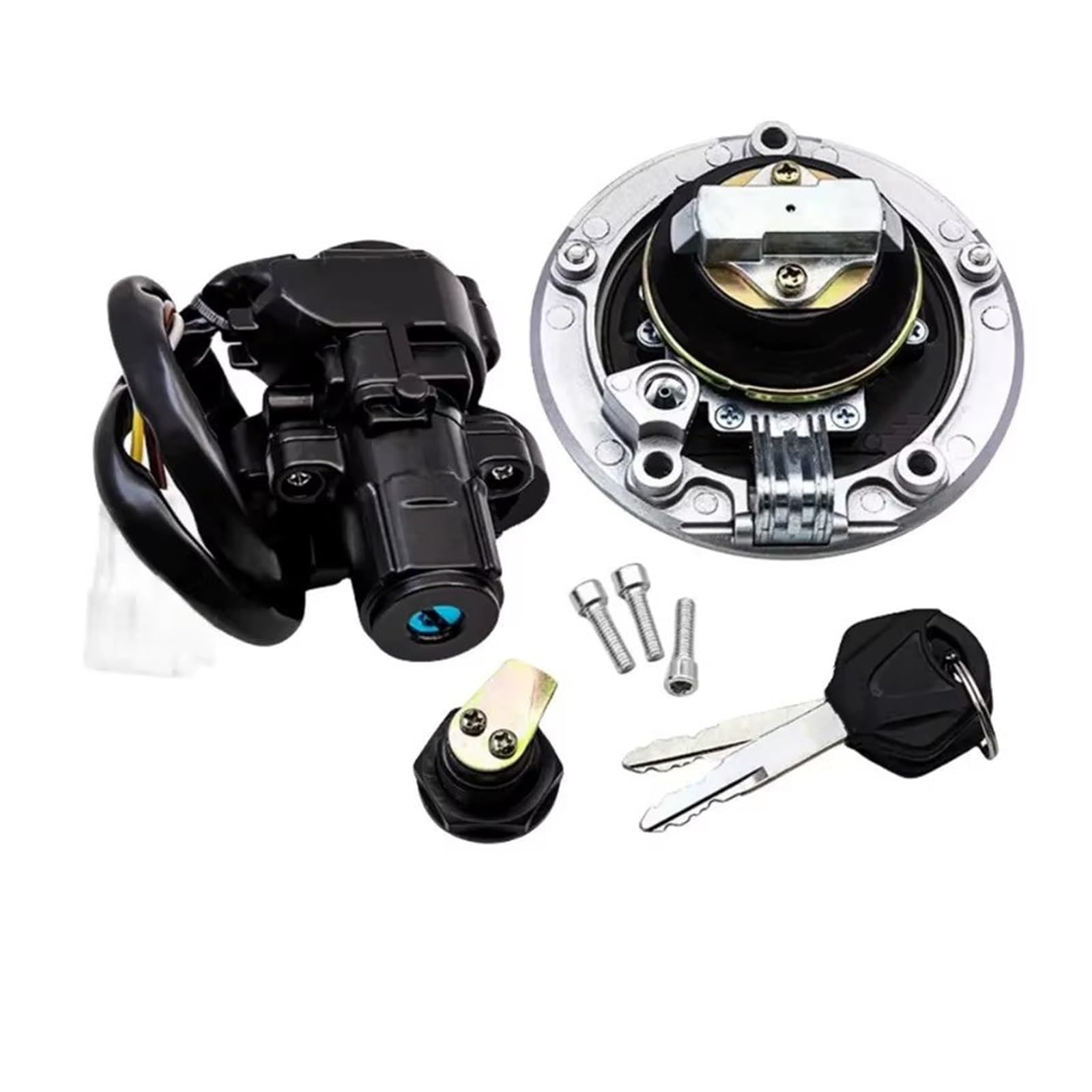 Interruptor De Llave De Encendido para Kawasak Bloqueo Interruptor Encendido | Encendido motocicleta plástico metálico juego llaves cerraduras puerta eléctricas 4 cables
