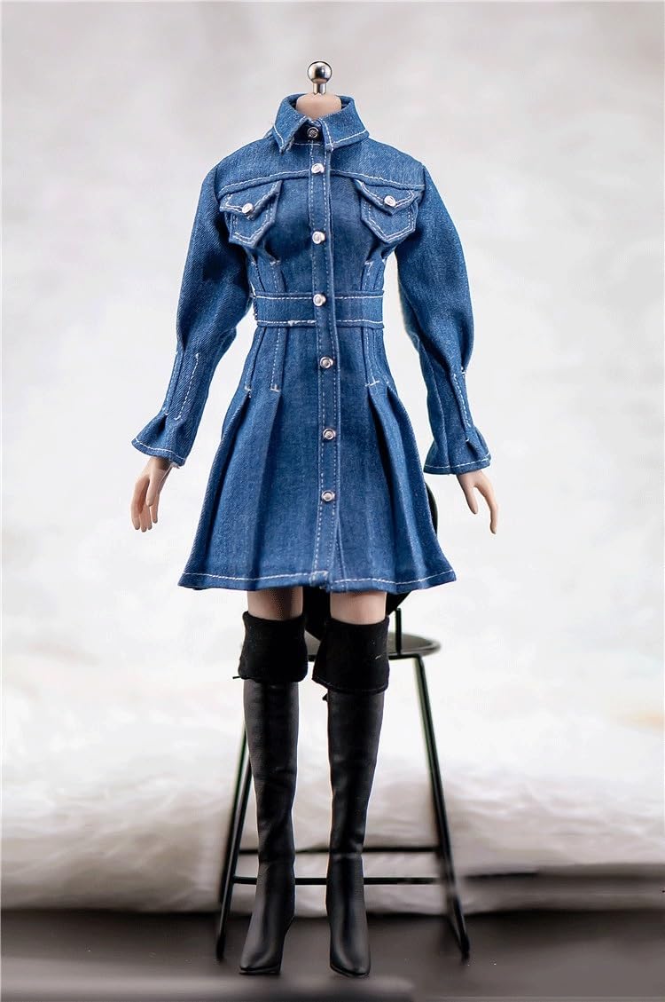 Robe en denim 1/6 pour créer des scènes urbaines sur figurine 30cm