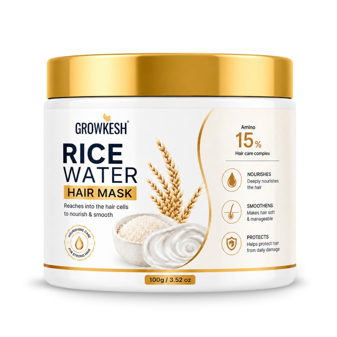 Rice Water Hair Mask | Rice Water HairMask for All Hair Types | Conditioning Mask for Dry & Frizzy Hair | For Men & Women | 100 g (Pack 1)-image-19