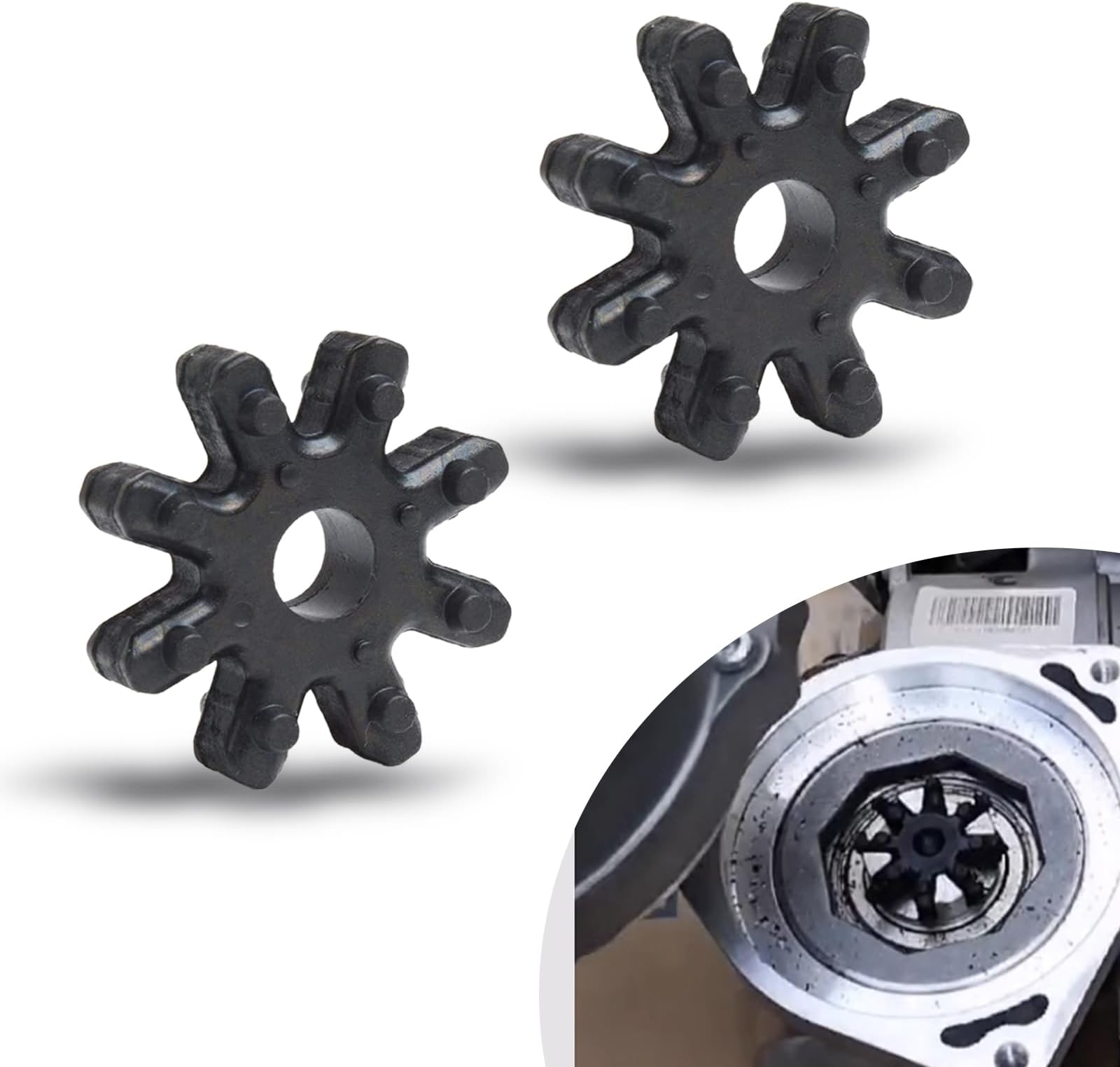 cueclue Pack-2 Flexible Coupling Steering Coupler, 56315-2K000FFF Nylon Pad Plastic Rubber Wheel, Steering Coupling Steering Column Motor Accessories for Hyundai KIA (Black)
