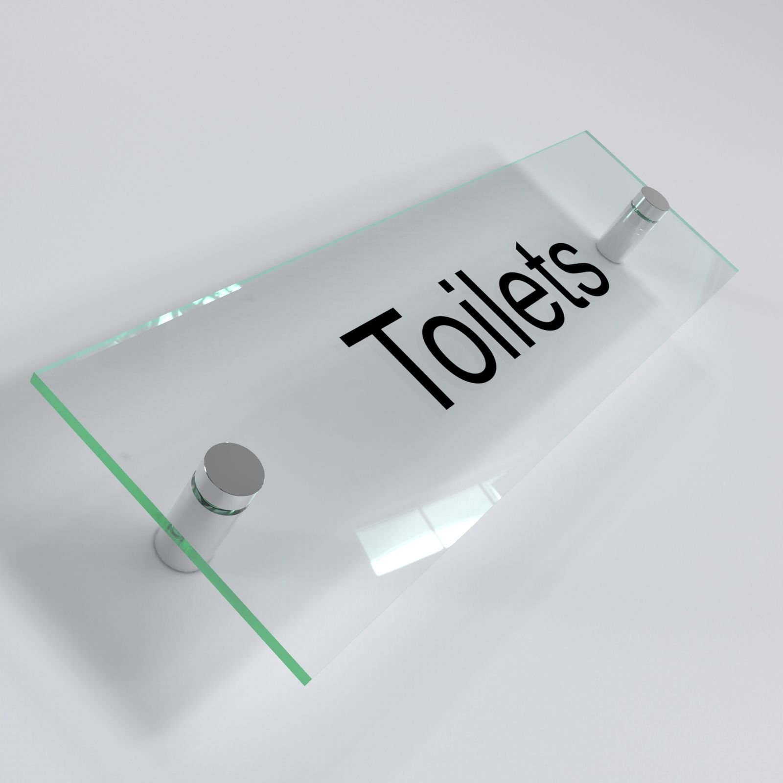 Office Door Wall House Number Sign Plaque- Quality Glass Effect Acrylic Perspex (Toilets)