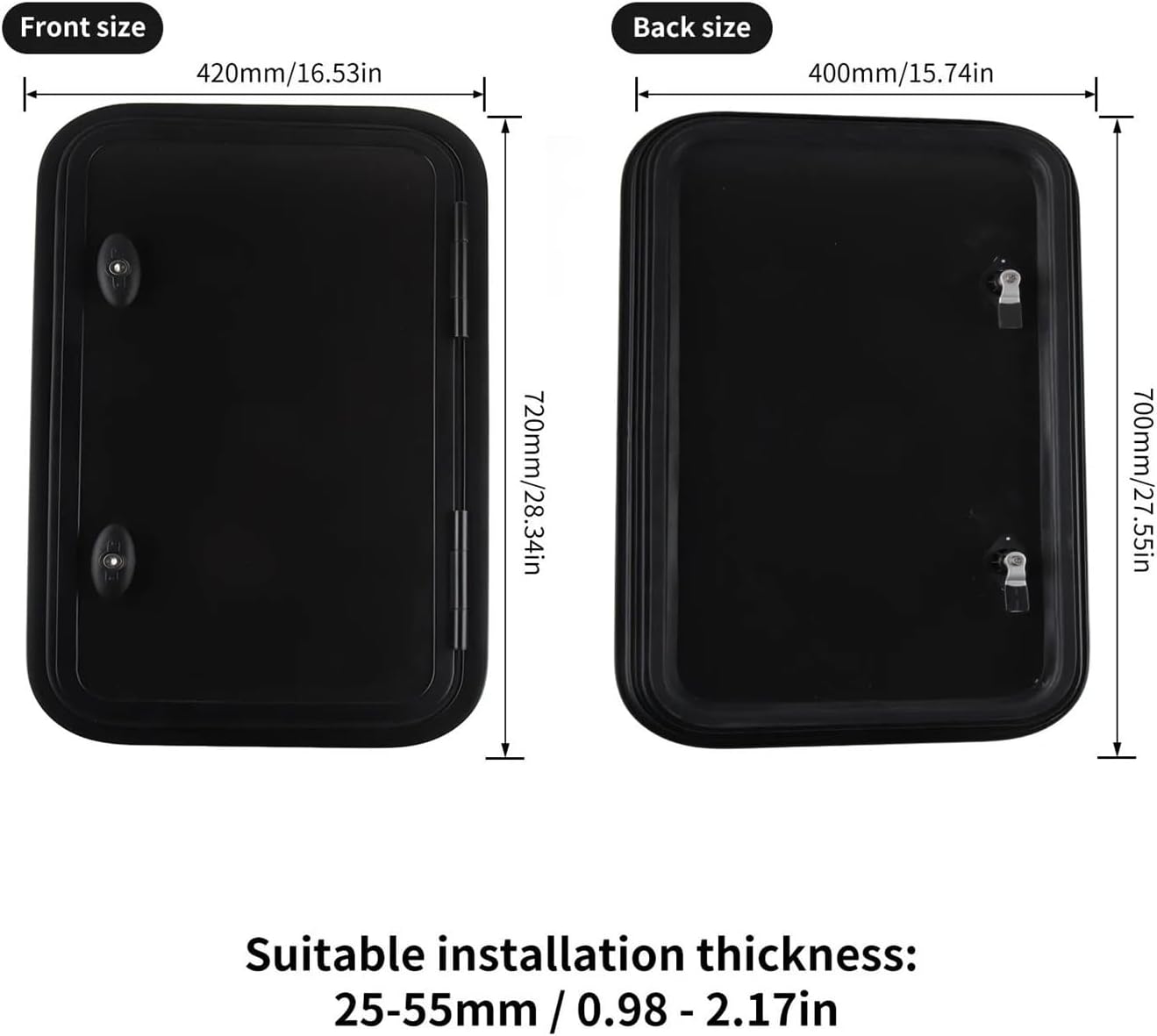 RV Storage Hatch with and Heavy Duty Square Rounded Corner Proof Baggage Door for Camper Van
