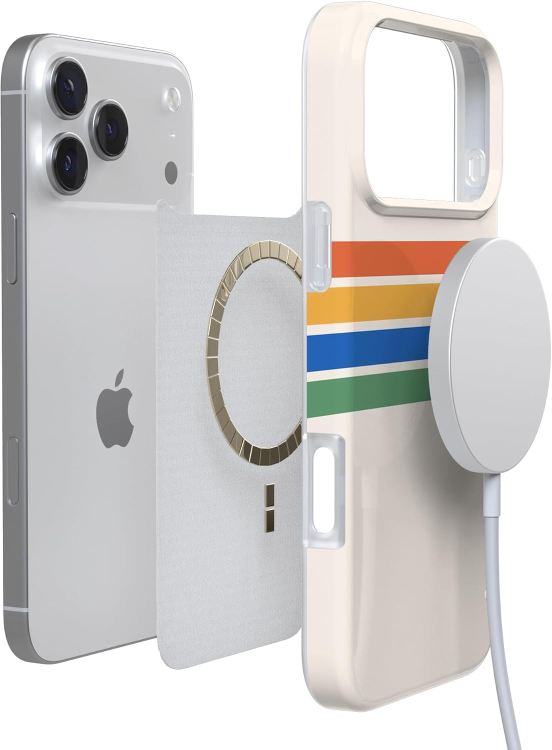 Casely iPhone 17 Pro Max Case | Totally Groovy | Rainbow Stripes Color Block | Compatible with MagSafe | Classic Ultra Slim Design
