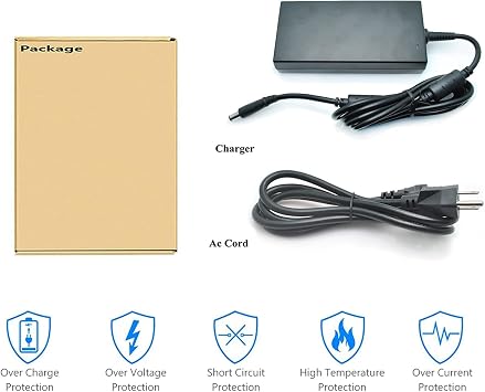 180W 19.5V 9.23A AC Laptop Charger for DELL Precision 7510 7520 7530 7540 7550 7560 3530 7730 5530 M4600 M4700 M4800 M6400 M4500 DA180PM111 Laptop Adapter Power Supply Cord