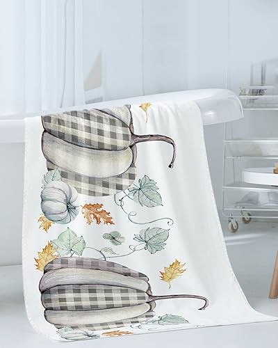 Miniatura 3 de Pumpkin Watercolor Bath Towels for Bathroom Set - Luxury Towels Gifts for Women,Quick Dry Beach Kitchen Hand Hair Face Yoga Workout Gym Towel and