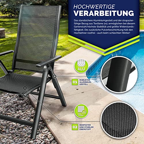 Alu-Klappsessel Tillvex Gartenstuhl Premium klappbar, Hochlehner, 1 Stück