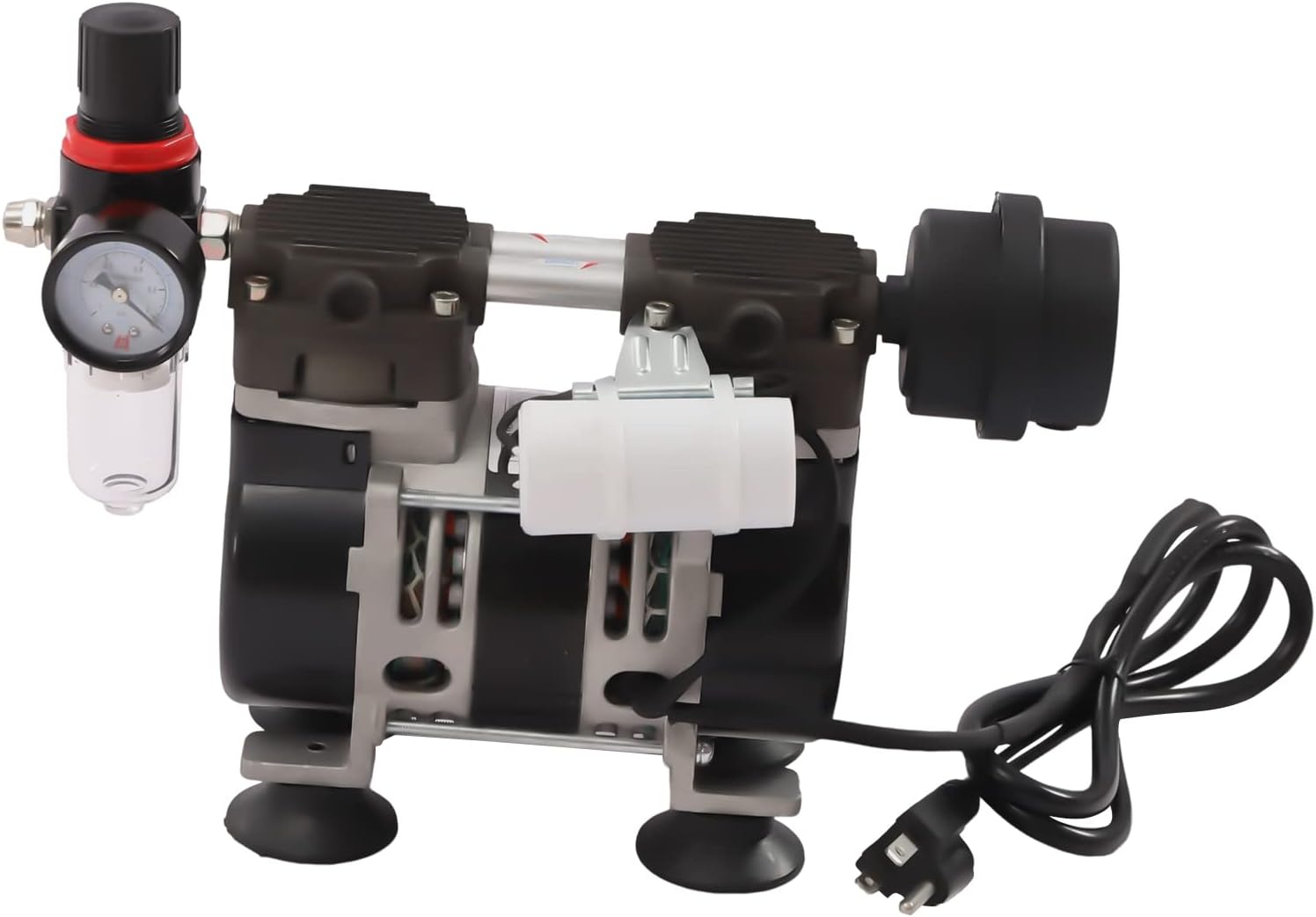 Vacuum Pump, 60L/m Oil Free Lab Vacuum Pump w/Air Filter Silencer, 110V, 60Hz