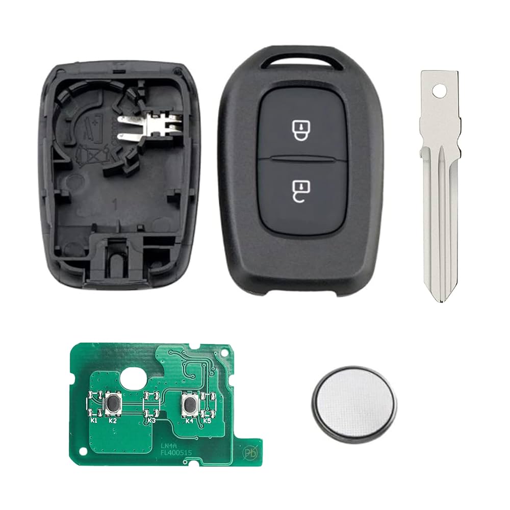 Clé Télécommande Voiture Heart Horse 433MHz - Compatible Renault Dacia, 2 Boutons, Puce PCF7961M