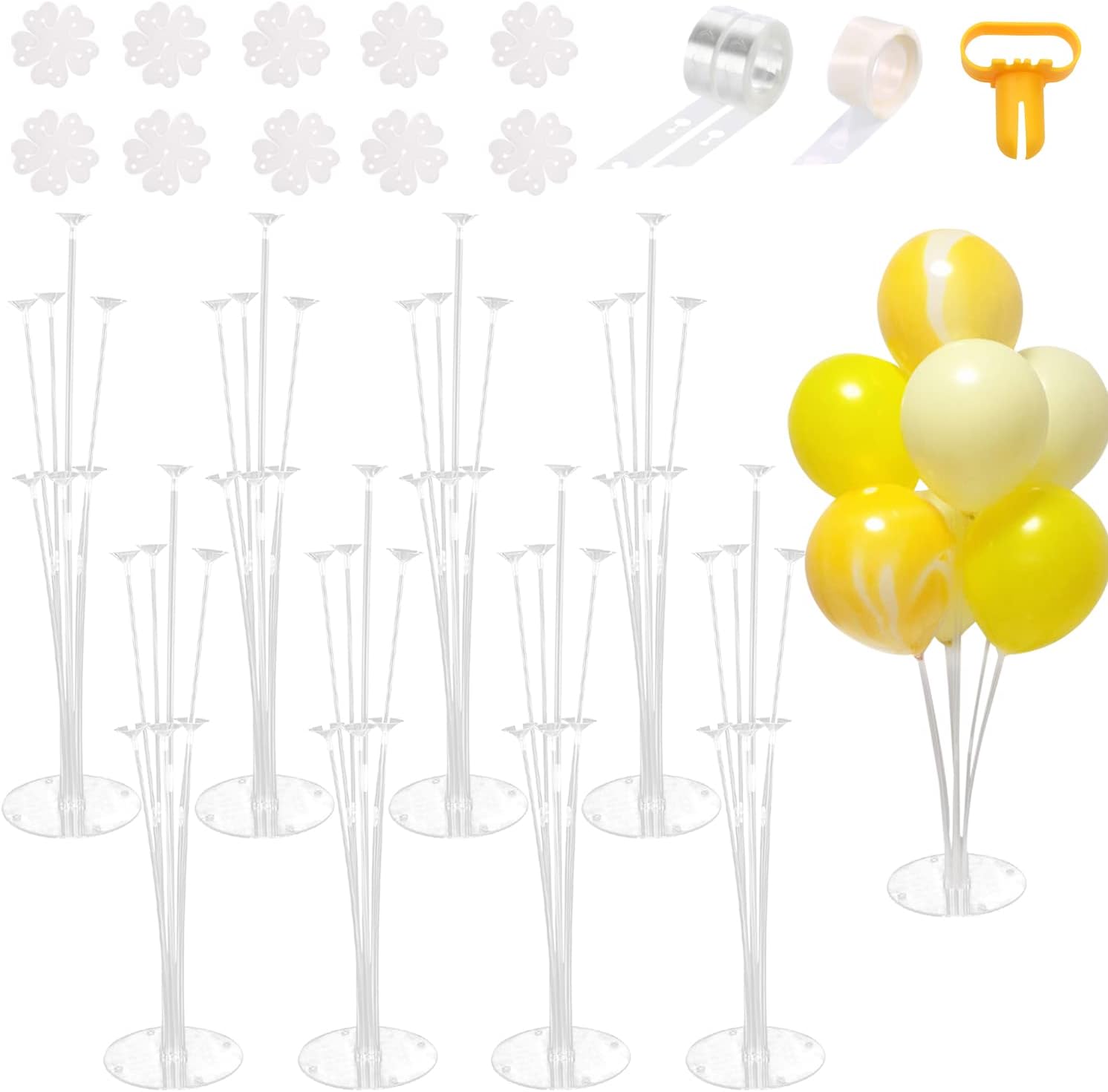 8 Sets of Balloon Stand Kits, Balloon Table Centerpiece