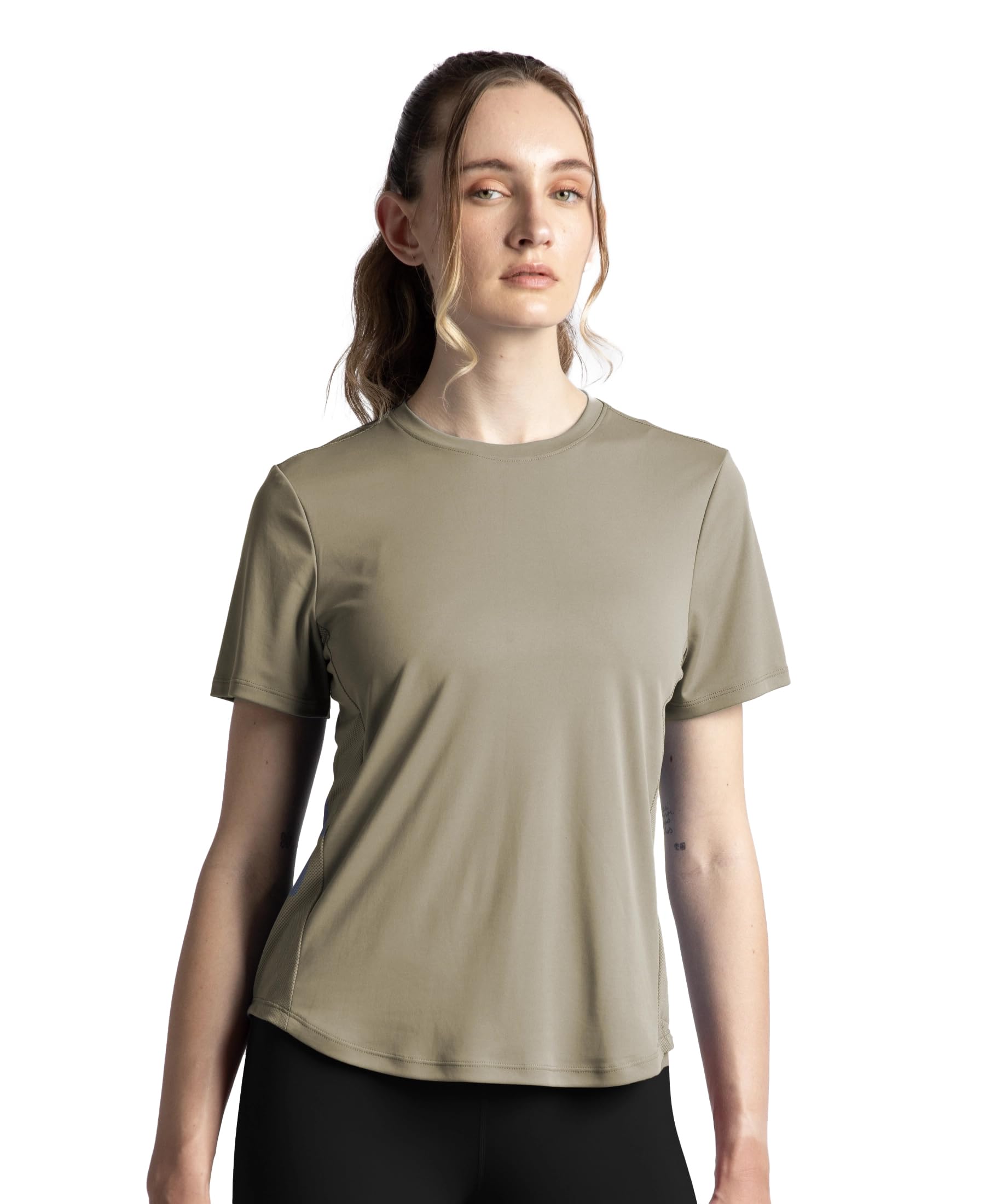 MW88 Women Microfiber Fabric Regular Fit Half Sleeve Breathable Mesh Active Wear T-Shirt with Curved Hem Styling-image-21