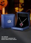 CDE Angel Wings Heart Birthstone Pendant Necklace Gift for Women | Silver/Gold Tone,Ideal Birthday & Anniversary Jewelry Gift for Wife,Girlfriend,Her