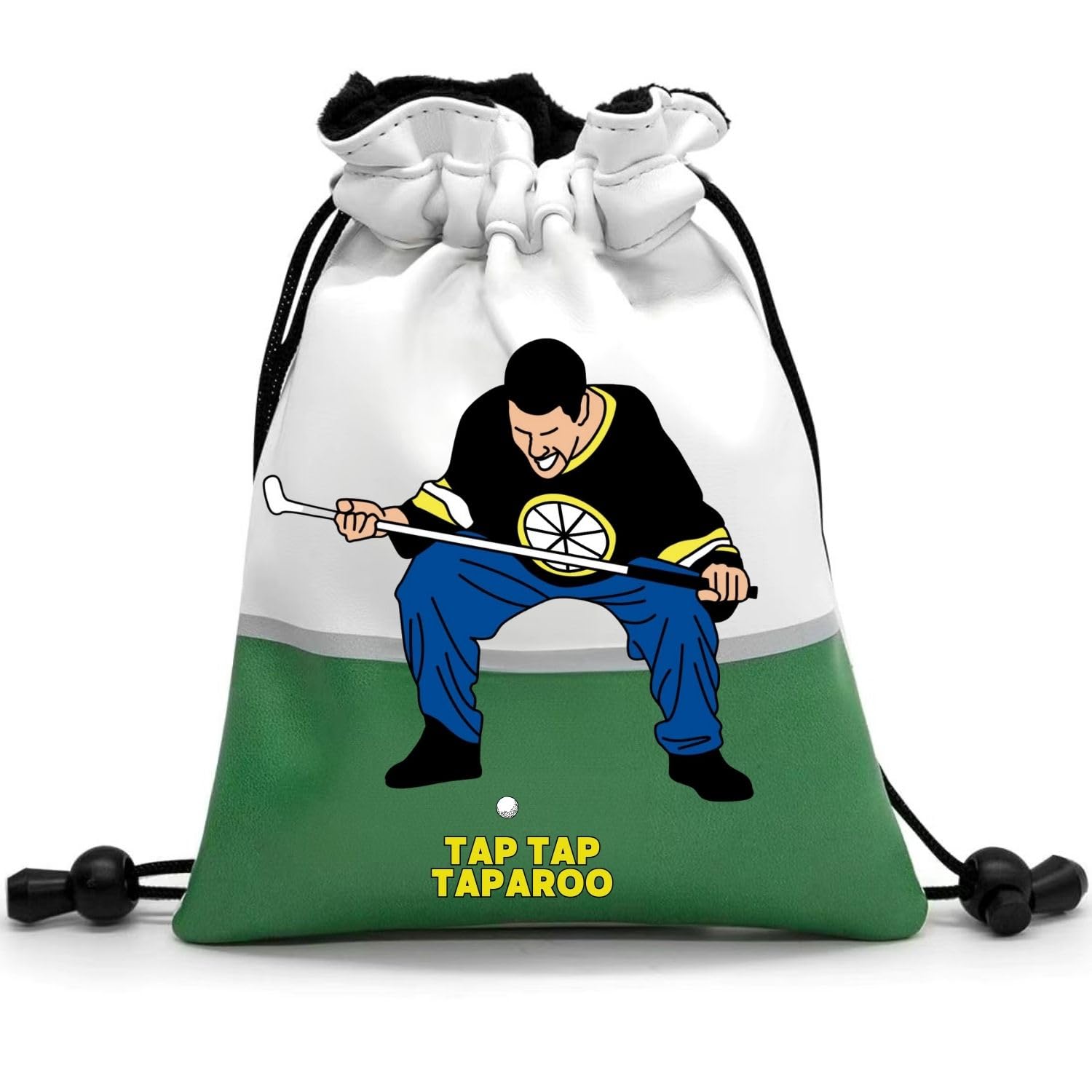 Artpreti Funny Golf Valuables Pouch,Golf Pouch Bag with Drawstrings Golf Tee Bag Pouch Leather Tee Ball Bag for Men Women - Tap Tap Taparoo