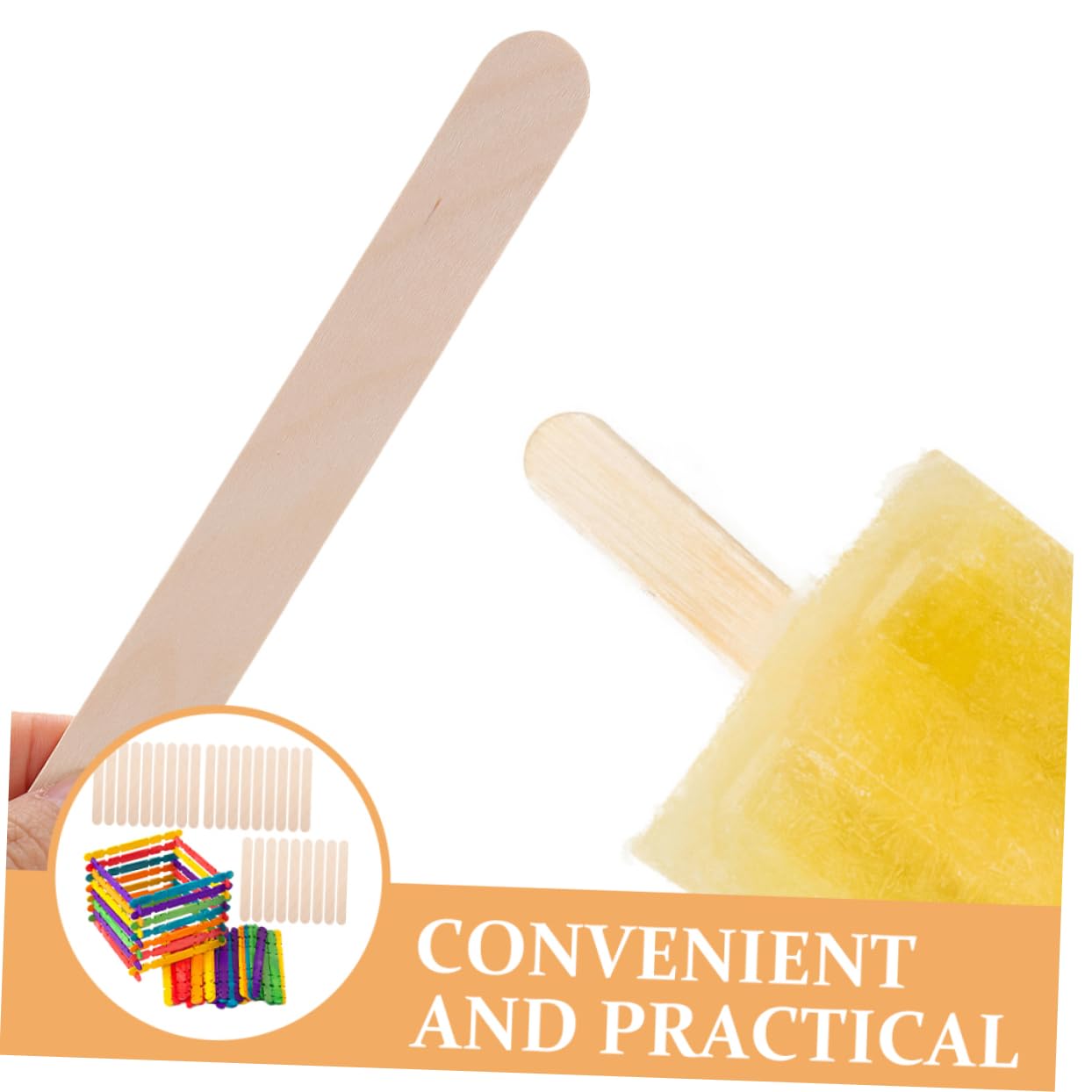 SEWACC 500piezas Palitos De Madera Para Manualidades Palitos De Helado Coloridos y Perfectos Para Hacer y Proyectos Jardín