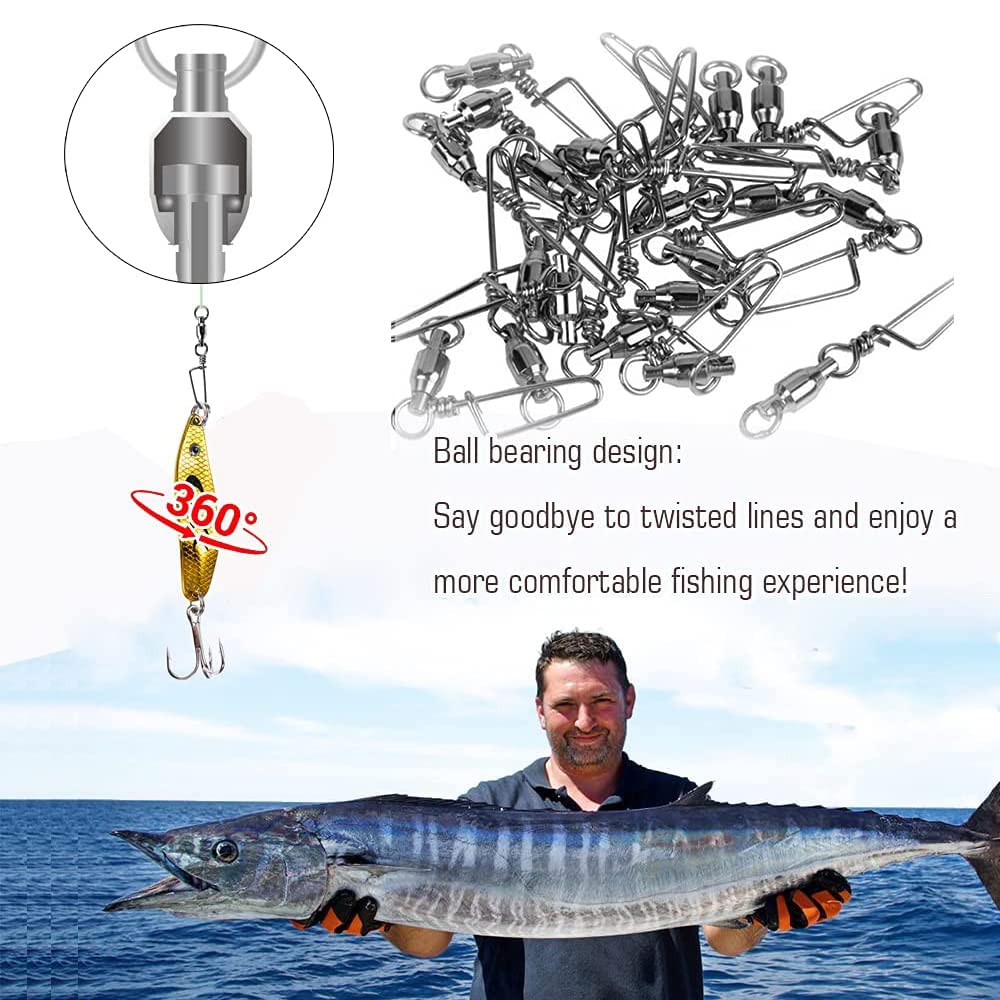 9 Tong High Strength Fishing Snap Krętła łożysko kulkowe nierdzewne kołki wędkarskie słonowodne odporność na korozję beczki obrotowe do połowów słodkowodnych czarne