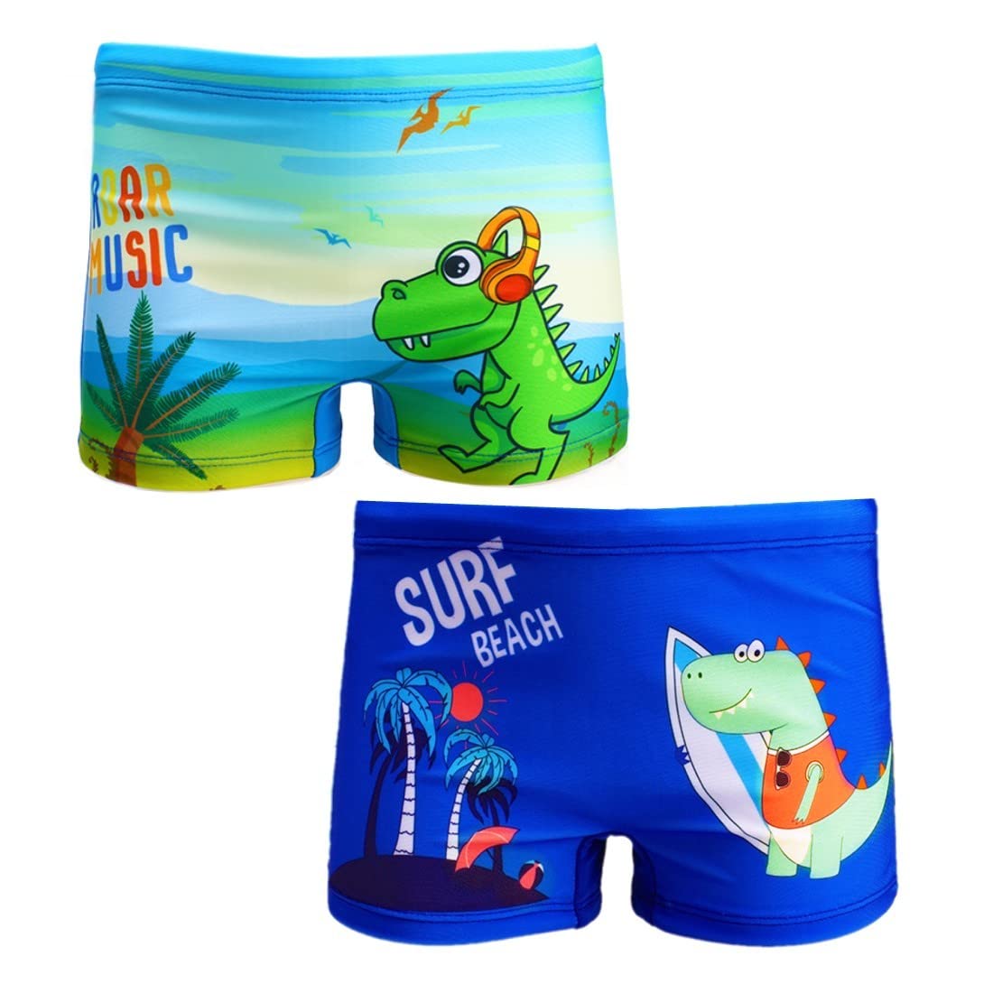 JZK Adorable Traje de baño de Dibujos Animados para niños: Traje de baño con Lindo diseño de Pantalones Cortos para niños, Playa o la Piscina Azul